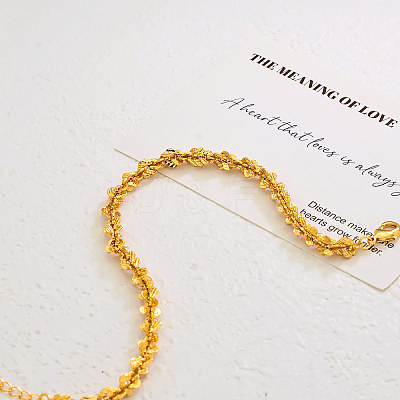 Vintage 3D Flower Brass Link Chain Anklets for Women QW1103-1
