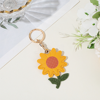 1Pc PU Leather Pendants Keychain KEYC-SP0001-47A-1