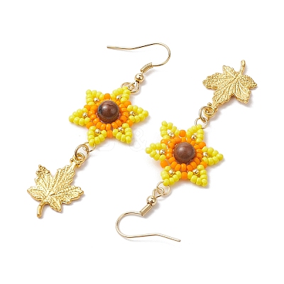 Seed Beads Dangle Earrings EJEW-MZ00221-1