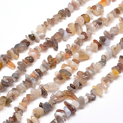Natural Agate Chip Bead Strands X-G-M205-44-1