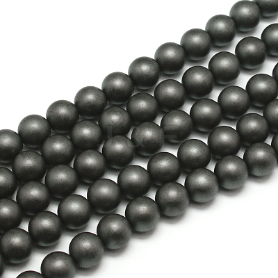 Frosted Non-magnetic Synthetic Hematite Round Bead Strands X-G-J344-3mm-1