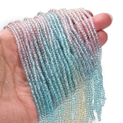 Transparent Painted Glass Beads Strands X1-DGLA-A034-T2mm-A21-1