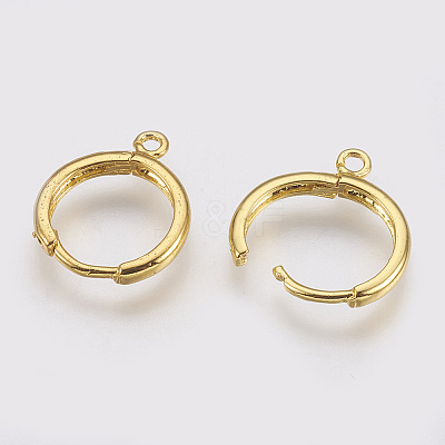 Brass Huggie Hoop Earring Findings X-KK-R058-143G-1