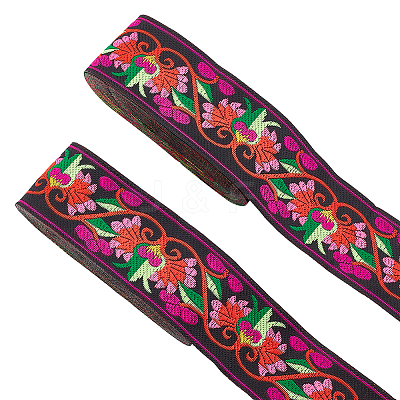 Ethnic Style Polyester Ribbons OCOR-WH0079-65A-1