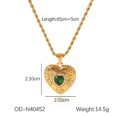 304 Stainless Steel Rhinestone Pendant Necklaces FS-WGDF7E7-07-1