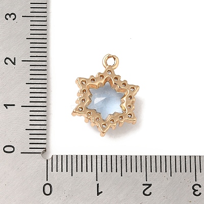Brass with Cubic Zirconia Pendants KK-G499-15G-03-1