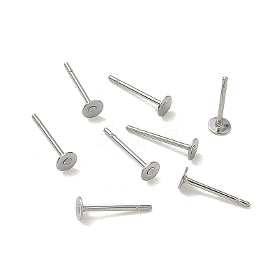 Non-Tarnish 316 Surgical Stainless Steel Flat Round Blank Peg Stud Earring Settings STAS-R073-06G-1