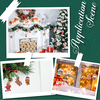 12Pcs 12 Styles PVC Christmas Pendant Decorations DIY-SC0026-47-1