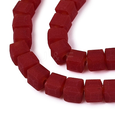 Opaque Frosted Glass Beads Strands GLAA-N072-01A-B06-1