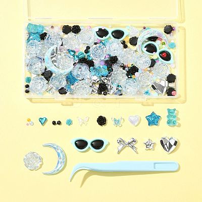 ABS Plastic Imitation Pearl & Alloy & Acrylic & Resin Cabochons Findings Kits DIY-FS0009-78-1