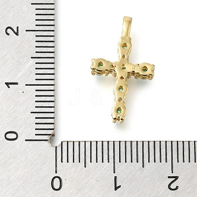 Brass Pave Clear Cubic Zirconia Pendants KK-M101-01G-03-1