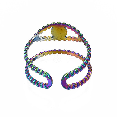 304 Stainless Steel Open Pad Ring Settings STAS-N098-012-1
