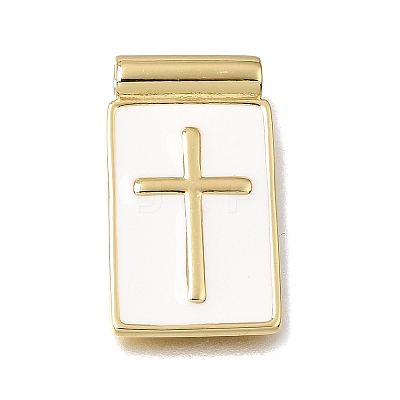 Brass with White Enamel Pendants KK-CBA8E93-04A-1