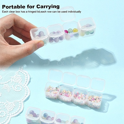 1Pc Transparent Plastic 56 Grids Bead Containers CON-YW0001-86-1