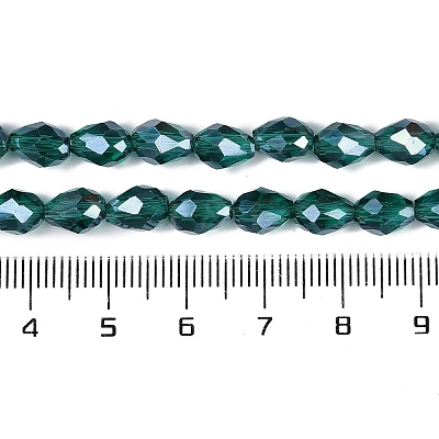 Transparent Electroplate Glass Beads Strands EGLA-N013-T6mm-B24-1