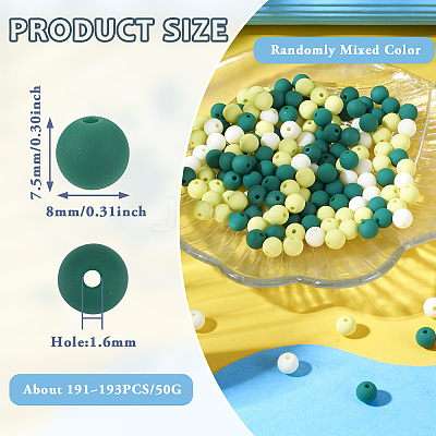 191~193Pcs Rubberized Style Imitated Silicone Acrylic Beads MACR-TA0001-94A-1