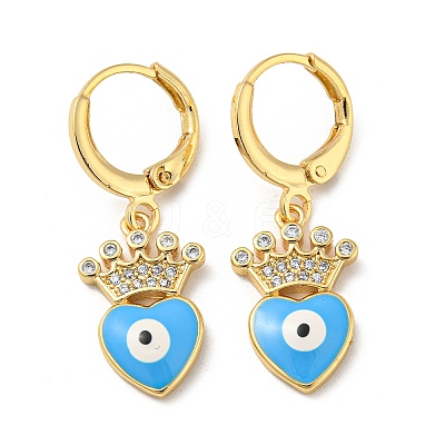 Golden Brass Dangle Leverback Earrings EJEW-A033-08G-04-1