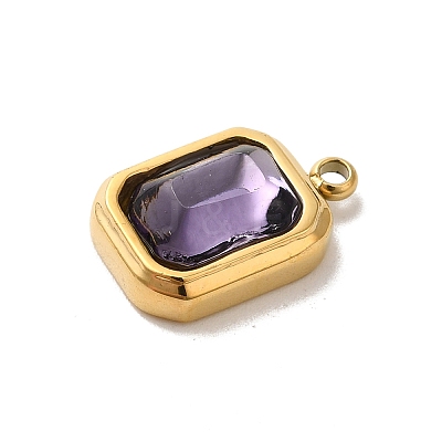304 Stainless Steel Glass Pendants STAS-L022-062G-03-1