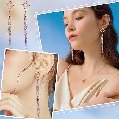 24Pcs Ion Plating(IP) 304 Stainless Steel Stud Earring Findings STAS-UN0040-06-1