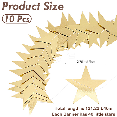 10Pcs Paper Star Congratuation Banners AJEW-CN0005-40B-1