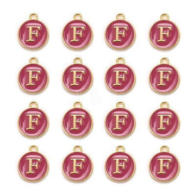 Golden Plated Alloy Enamel Charms ENAM-S118-08F-1