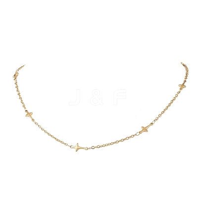 304 Stainless Steel Cross Chain Necklaces NJEW-JN05443-1