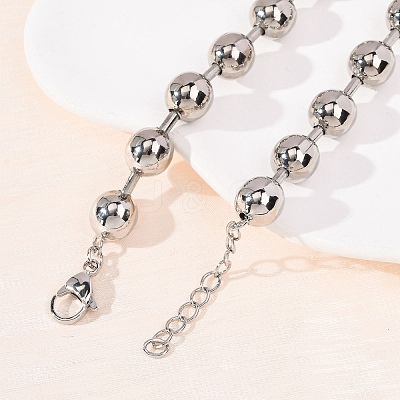 Brass Ball Chain Necklaces for Men Women NJEW-H089-01P-1