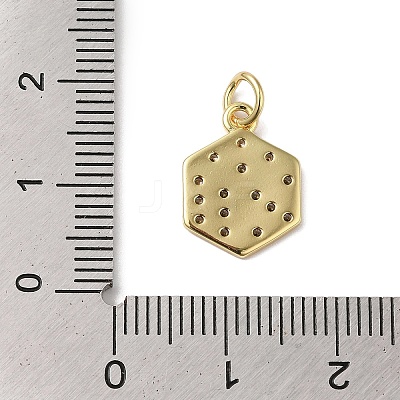 Rack Plating Brass Micro Pave Clear Cubic Zirconia Pendants KK-B092-32G-1