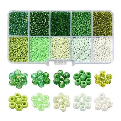 8500Pcs 10 Style Glass Seed Beads SEED-YW0001-80C-1
