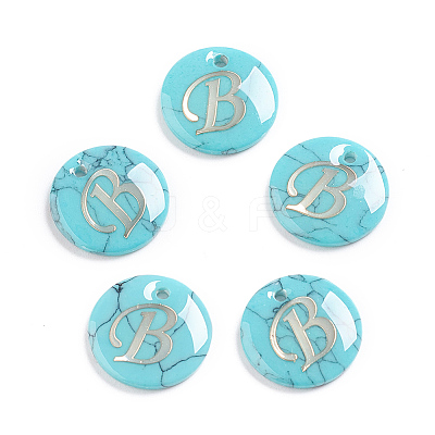 Synthetic Turquoise Charms G-L561-001B-1
