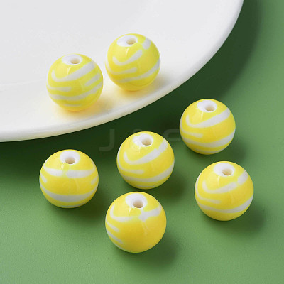 Opaque Striped Acrylic Beads MACR-S373-27B-06-1