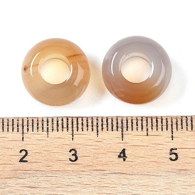 Natural Grey Agate European Beads G-G740-14x8mm-38-1