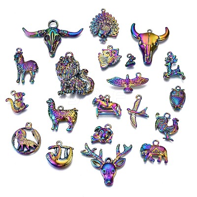 Rainbow Color Alloy Pendants PALLOY-S180-147-NR-1