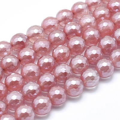 Electroplated Cherry Quartz Glass Beads Strands X-G-O164-04-10mm-1
