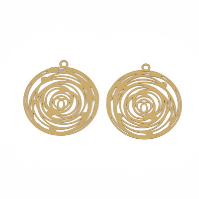 430 Stainless Steel Filigree Pendants X-STAS-T042-11D-1