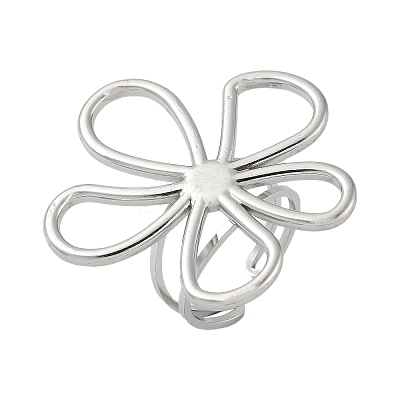 304 Stainless Steel Open Cuff Rings for Women LS-RJEW-U060-04A-P-1