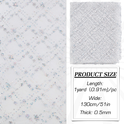 Sequin Polyester Lace Fabric DIY-WH0622-147B-1
