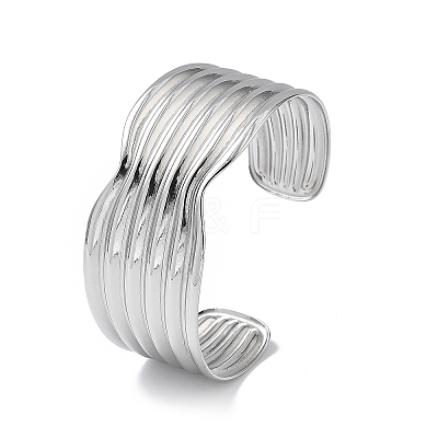 304 Stainless Steel Cuff Bangles for Women BJEW-Z078-26P-1