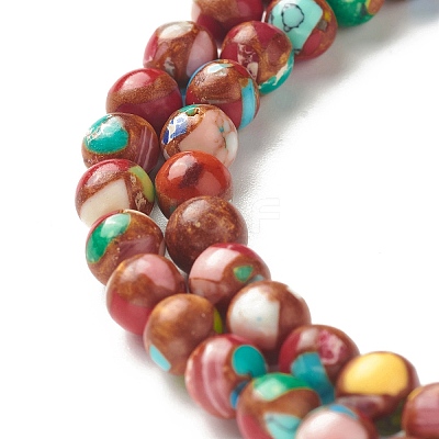 Assembled Natural & Dyed Magnesite Beads Strands G-L575-02K-A-1