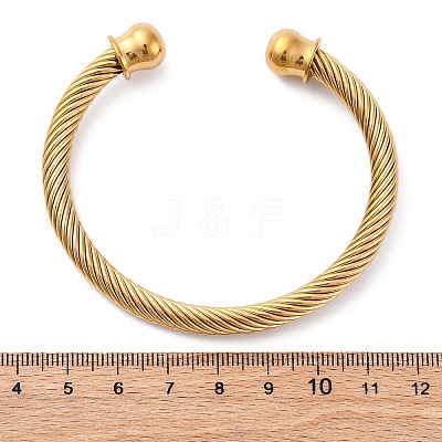 304 Stainless Steel Cuff Bangles BJEW-P310-17G-1