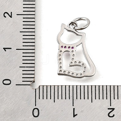 Brass Micro Pave Cubic Zirconia Pendants KK-V007-005P-01-1