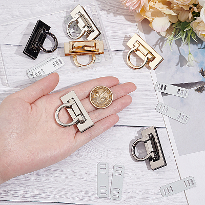 6Pcs 3 Colors Zinc Alloy Bag Twist Lock Accessories AJEW-UN0001-77-1