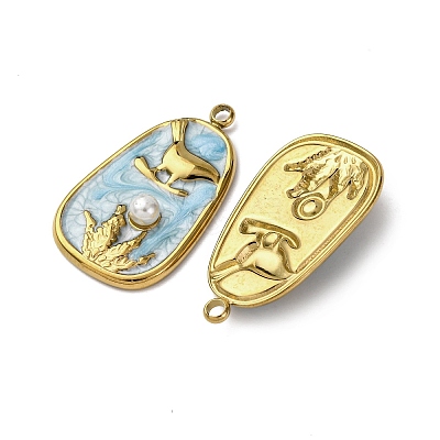 304 Stainless Steel Enamel Pendants STAS-P406-27A-G-1