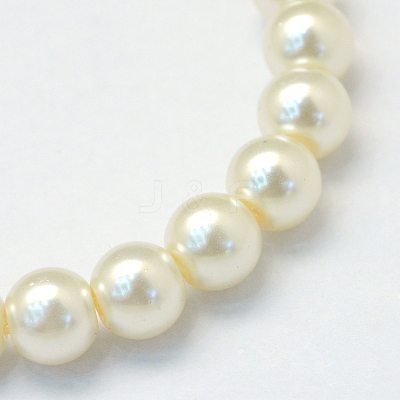 Baking Paint Pearlized Glass Pearl Round Bead Strands HY-Q003-10mm-02-1