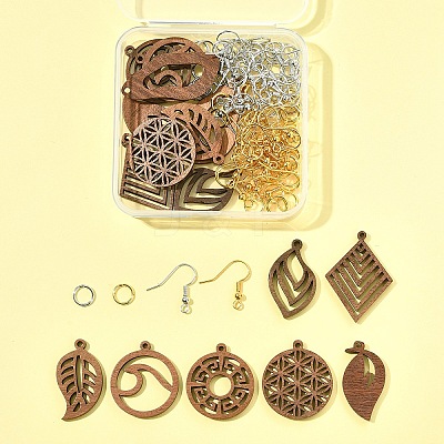 DIY Leaf Dangle Earring Making Kits DIY-FS0008-63B-1