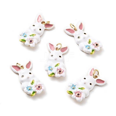 Rack Plating Brass Micro Pave Cubic Zirconia Pendants ZIRC-C037-03G-1