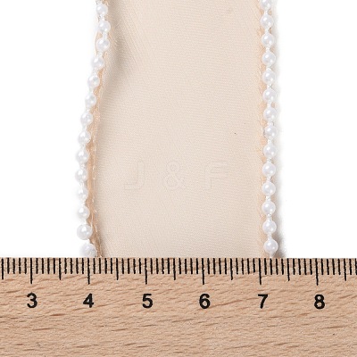 5 Yards ABS Pearl Edged Mesh Ribbon for Bowknot Making OCOR-B004-01A-04-1