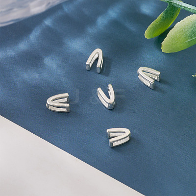 6Pcs 925 Sterling Silver Hollow Initial Beads STER-TA0001-53V-1
