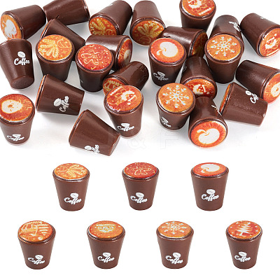 25Pcs Resin Coffee Model Ornaments AJEW-TA0002-78-1