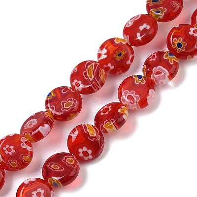 Handmade Millefiori Lampwork Beads Strands LAMP-G166-17A-05-1